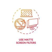 Use matte screen filters concept icon vector