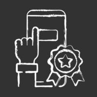 In-app perks chalk white icon on black background vector