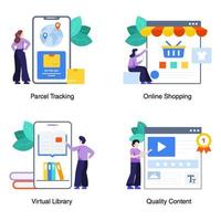 Online Shopping and Education vector
