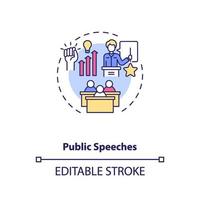 Public speeches concept icon vector