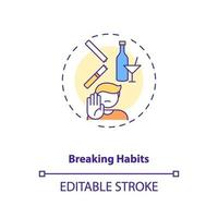 Breaking habits concept icon vector