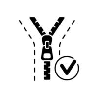 Zipper repair and replacement black linear icon vector