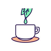 Green tea RGB color icon vector