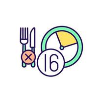 Intermittent fasting strategy RGB color icon vector