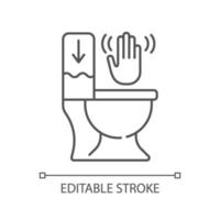 Touchless toilet flush linear icon vector