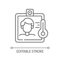 Contactless temperature screening linear icon vector