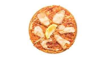 Pizza with smoked salmon photo