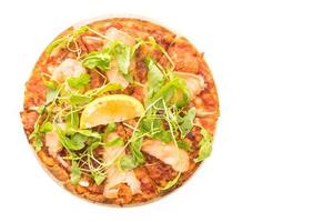 Pizza with smoked salmon photo