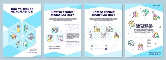 How to reduce microplastic brochure template vector