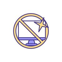 No computer work RGB color icon vector