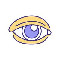 icono de color rgb del ojo humano vector