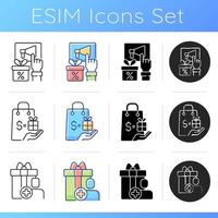 Loyalty program icons set vector