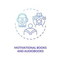 Motivational books and audiobooks concept icon vector