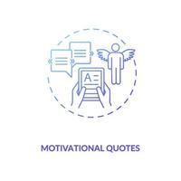 icono de concepto de citas motivacionales vector