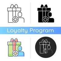 Purchase bonus for registering on website or application icon vector