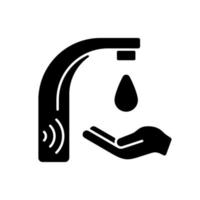 Automatic water tap black glyph icon vector