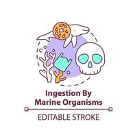 Ingestion by marine organisms concept icon vector