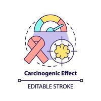 icono de concepto de efecto cancerígeno vector