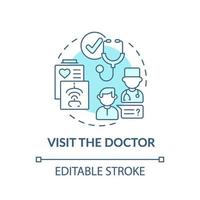 Visit the doctor blue concept icon vector