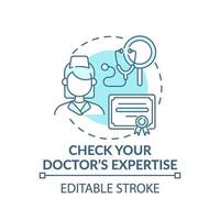 Check your doctor expertise blue concept icon vector