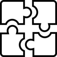 Line icon for puzzle vector