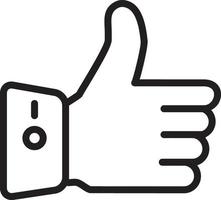 Line icon for thumbs up vector