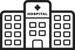 Line icon for hospital vector