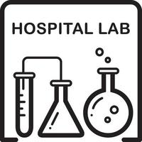 Line icon for hospital vector