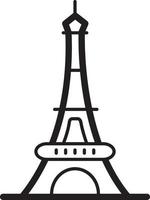 icono de línea para eiffel vector