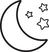 Line icon for moon vector