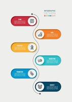 Timeline chart business infographic template. vector