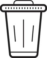 Line icon for bin vector