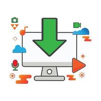 download illustration. computer illustration. Flat vector illustration. can use for, icon design element,ui, web, mobile app.