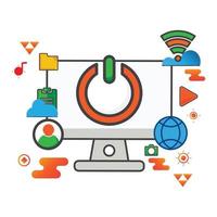 power illustration. computer illustration. Flat vector icon. can use for, icon design element,ui, web, mobile app.
