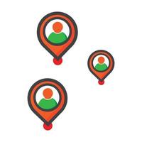 location illustration. location with user icon. can use for, icon design element,ui, web, mobile app. vector