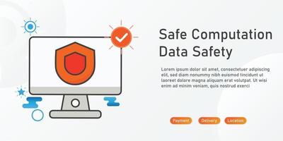 computer security Landing page template. creative website template designs. editable Vector illustration.