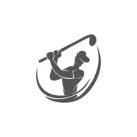 Plantilla de diseño abstracto de silueta de campeonato de deporte de golf vector