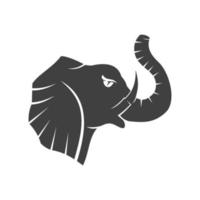 elefante, cabeza fuerte, mascota, plantilla, aislado vector