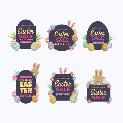 Set of Decoration Easter Sale Label with Discount