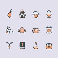 Set of Cute Easter Icon vector