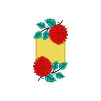 Vector frame Flowers Colors Blank Wedding Template Isolated
