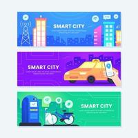 Smart City Banner Set Template vector