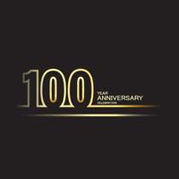 Ilustración de diseño de plantilla de vector de aniversario de 100 años