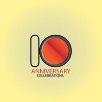 10 Year Anniversary Vector Template Design Illustration