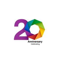 20 Year Anniversary Vector Template Design Illustration