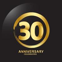 30 Year Anniversary Vector Template Design Illustration