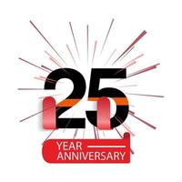 25 Year Anniversary Vector Template Design Illustration