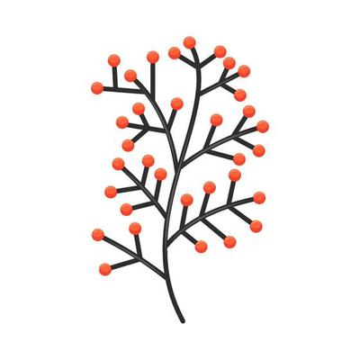 Hand drawn tree branches leaves Vector Color