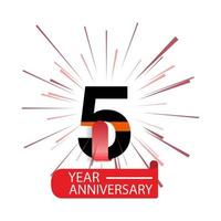 5 Year Anniversary Vector Template Design Illustration