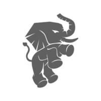 Plantilla de ilustración de vector de diseño de rugido de elefante aislado